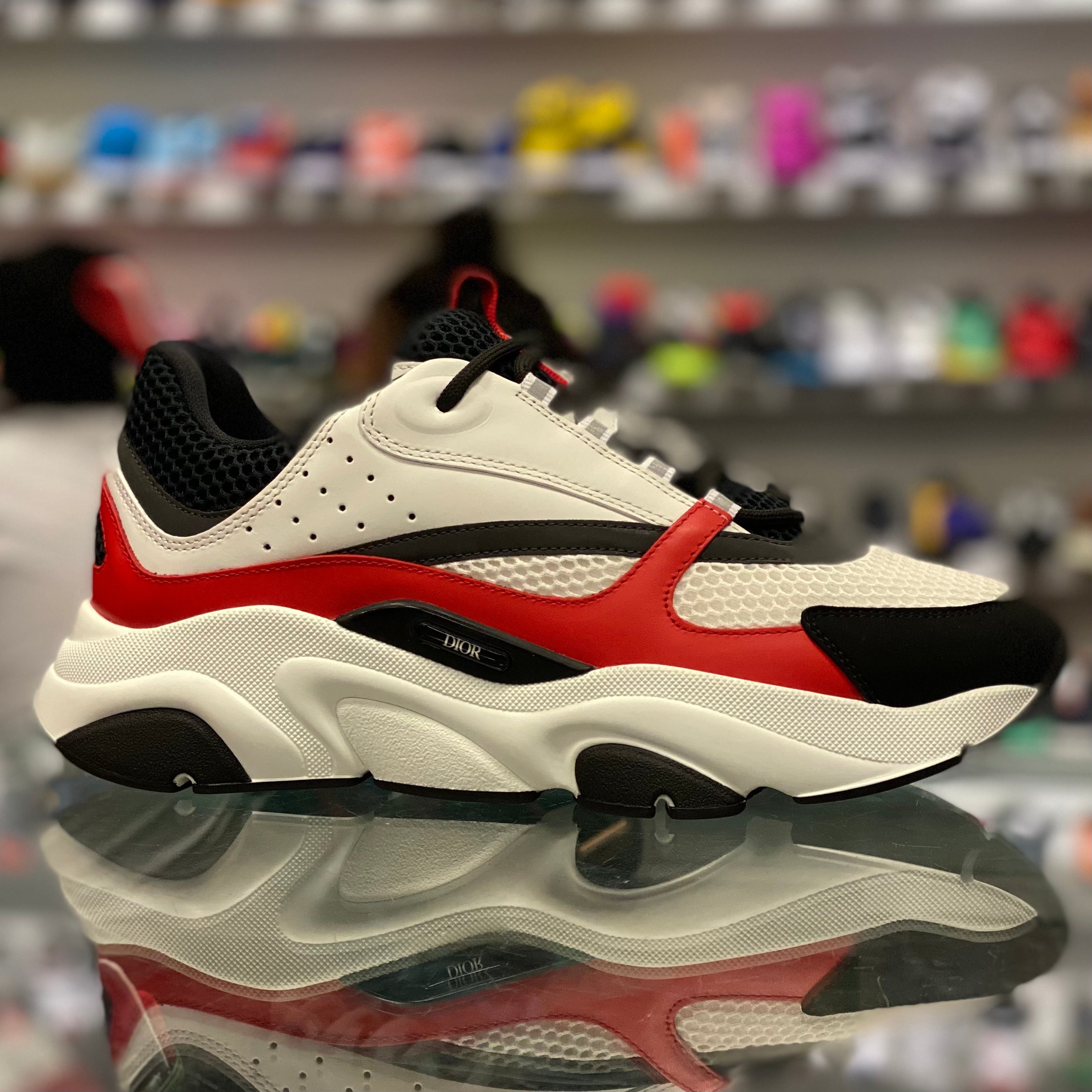 Dior White, Red, & Black 'B22' Sneakers