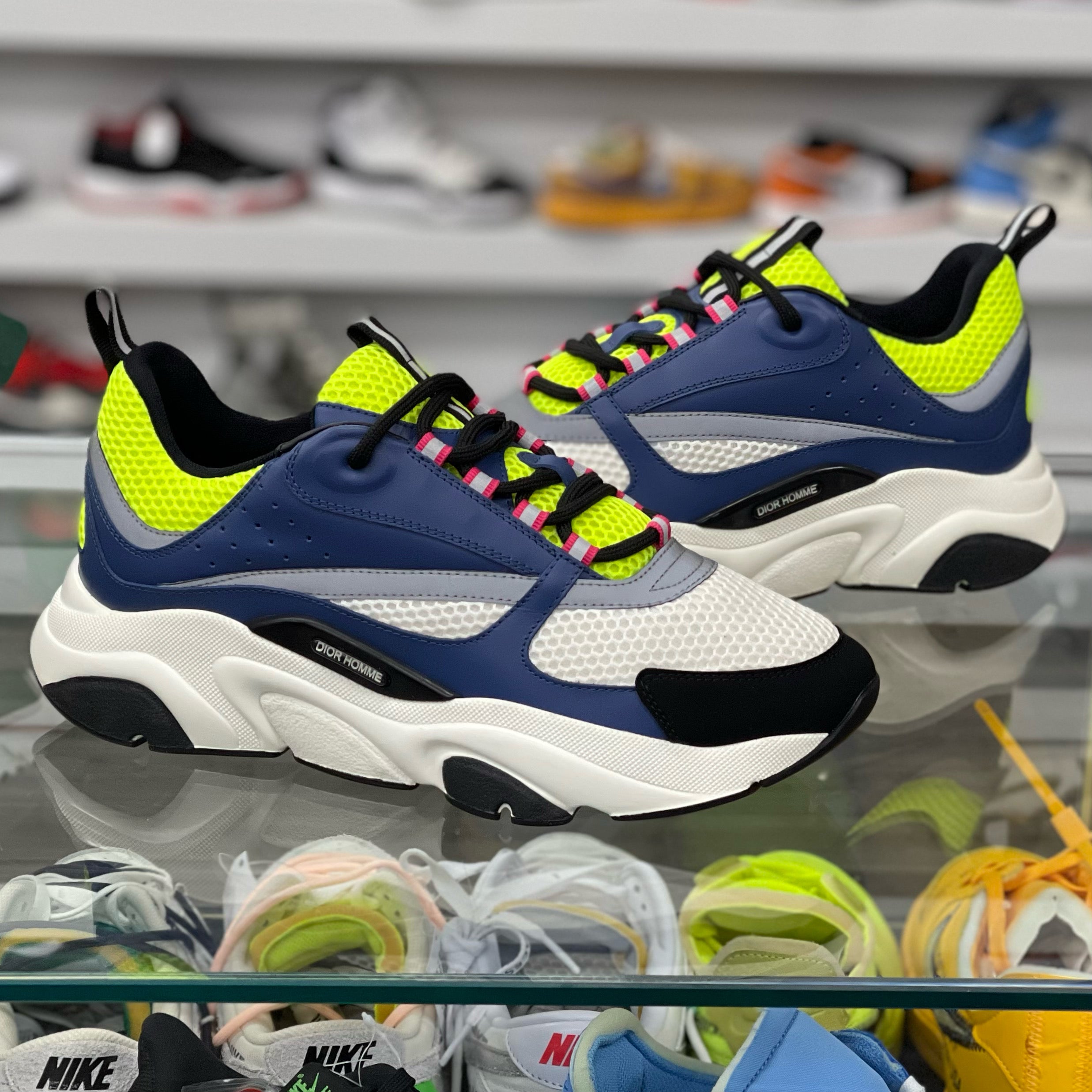 Dior b22 blue and yellow trainer Clearance