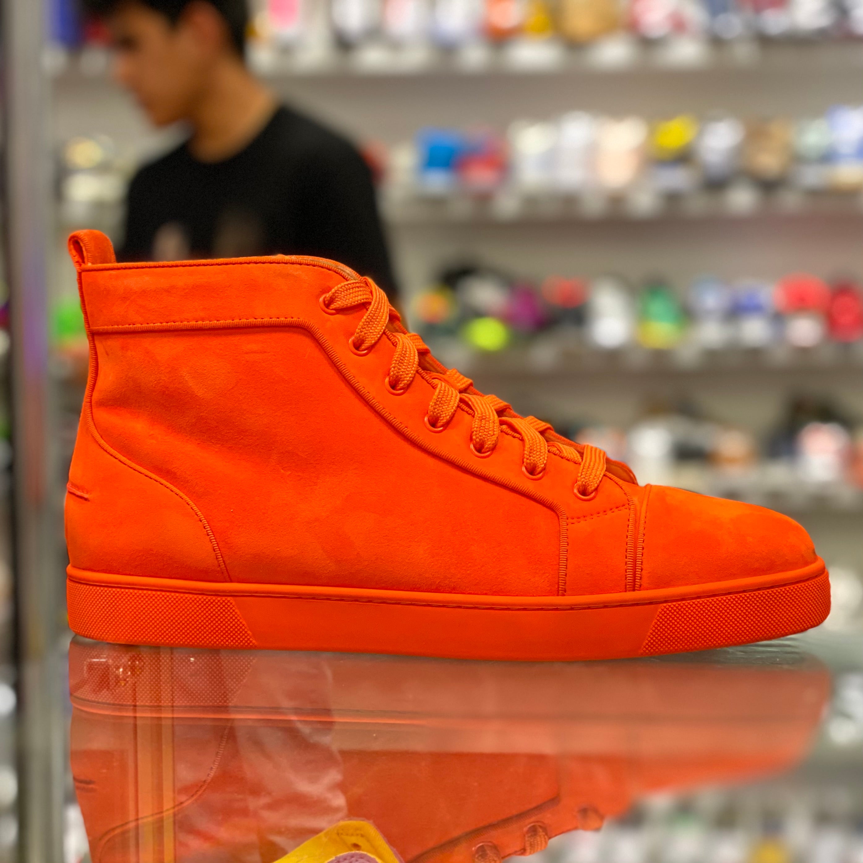 Orange louboutin sneakers best sale