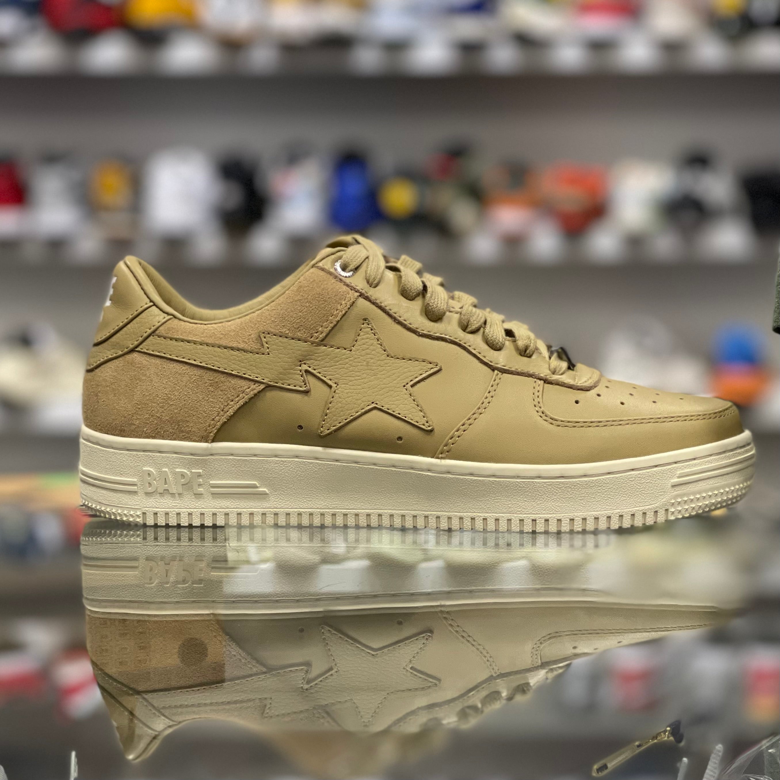 Bapesta Low “Suede Heel Beige”