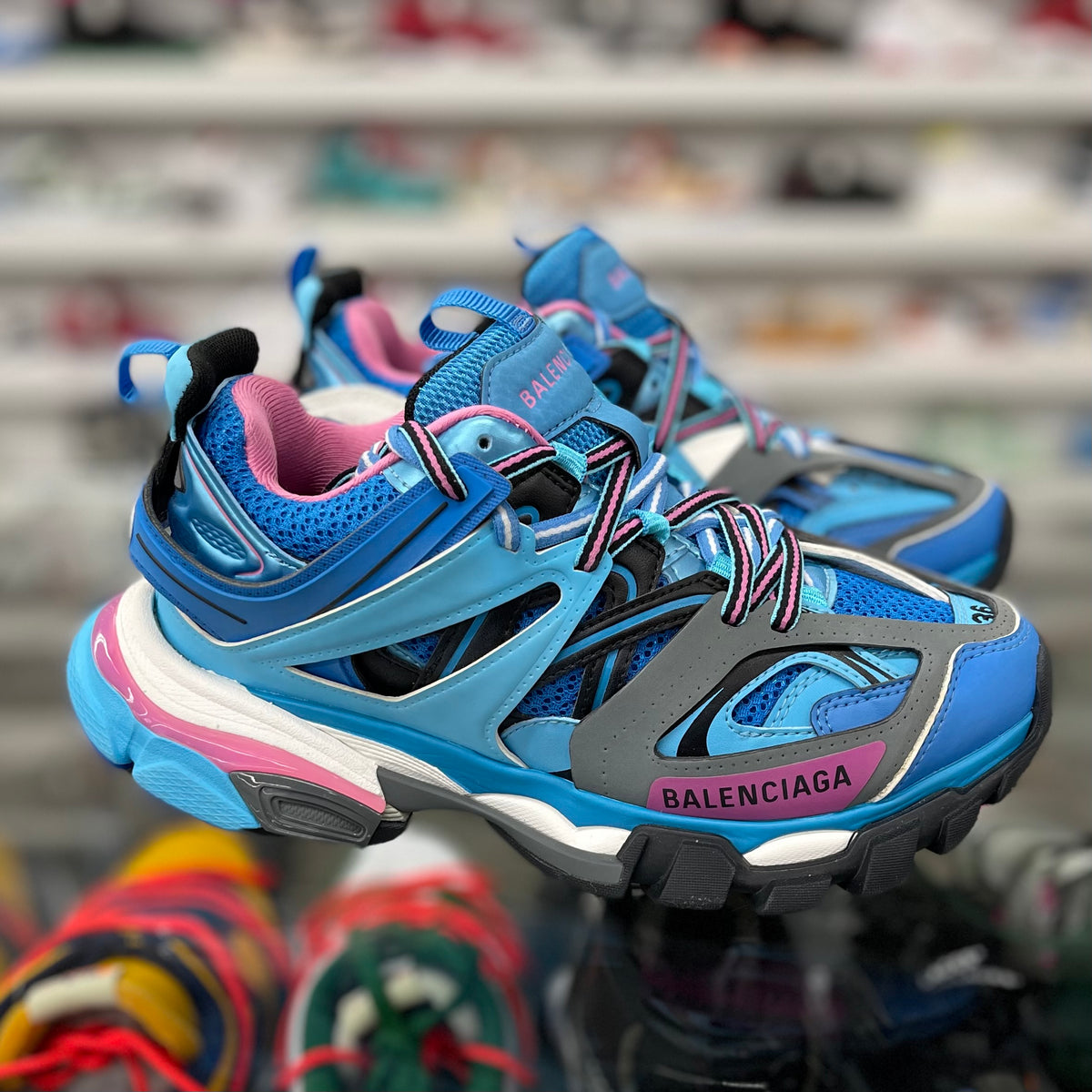 Balenciaga Blue/Pink Track 1.0 Sneaker | Size 44(11US) Track Runner “Blue Pink & Grey main image 3