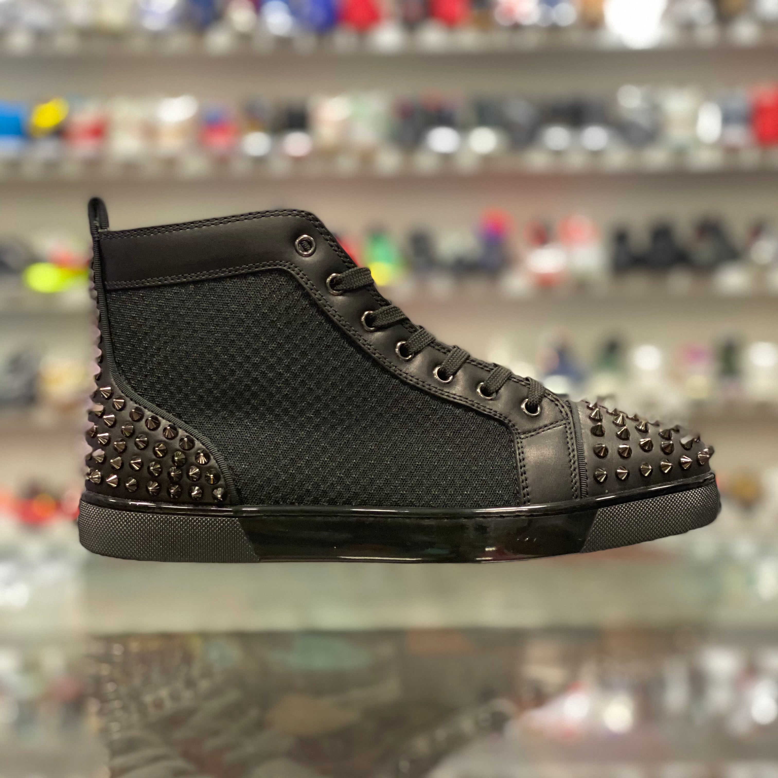 Christian louboutin black spikes best sale