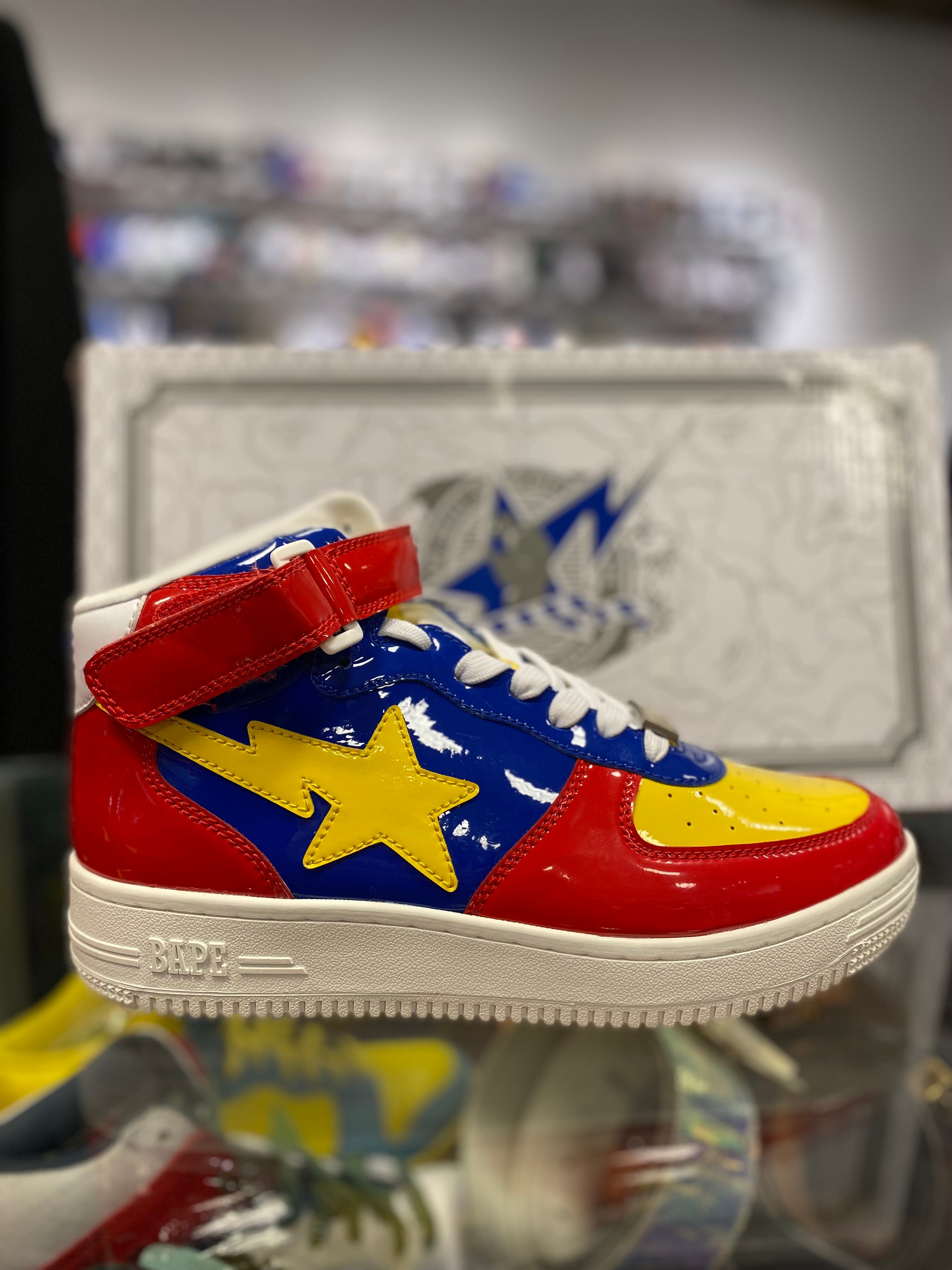 Bapesta Mid “Red Yellow Blue”