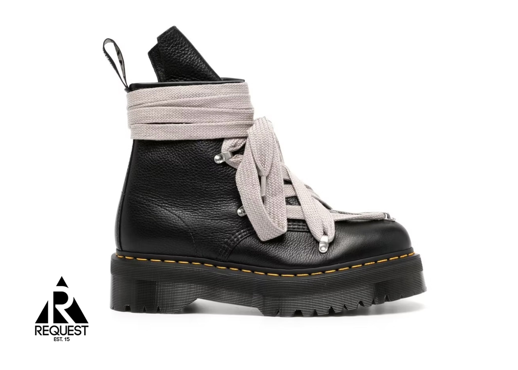 Doc Martens 1460 Quad Leather Sole Pentagram Jumbo Lace Boot "Rick Owens Black"