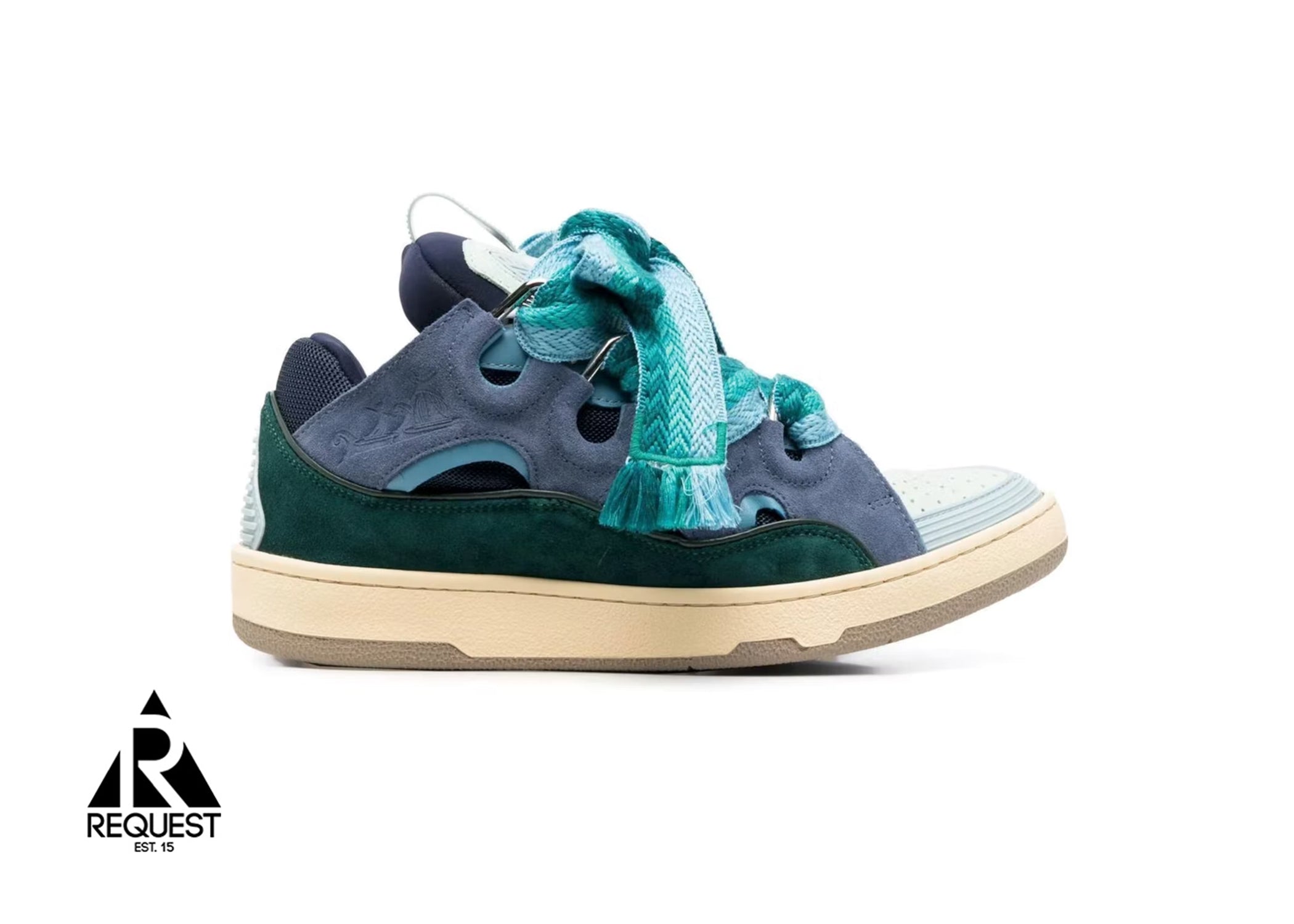 Lanvin Curb Sneaker "Grey Dark Green Light Blue"