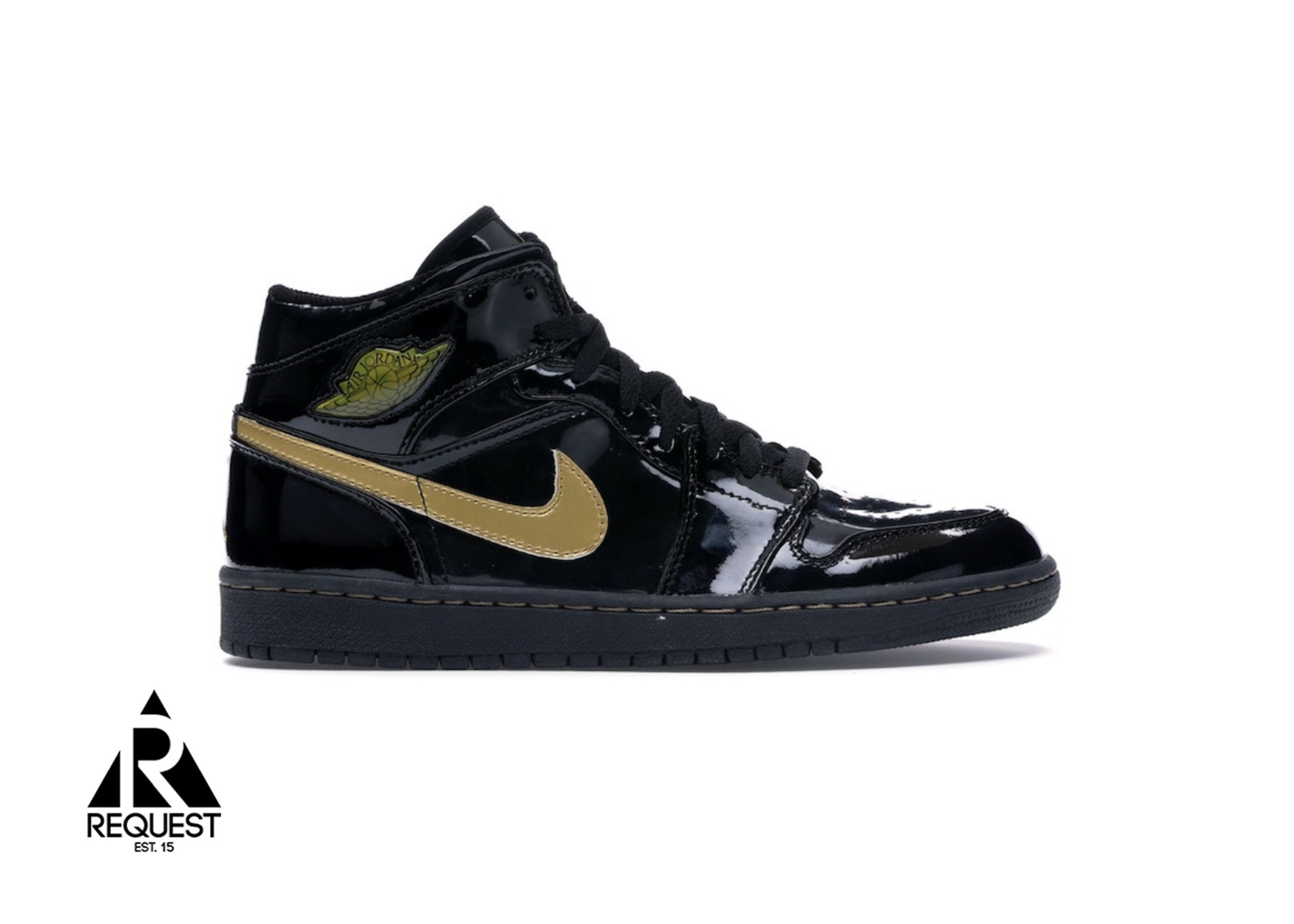 Air Jordan 1 Retro Patent Mid “Black & Gold”