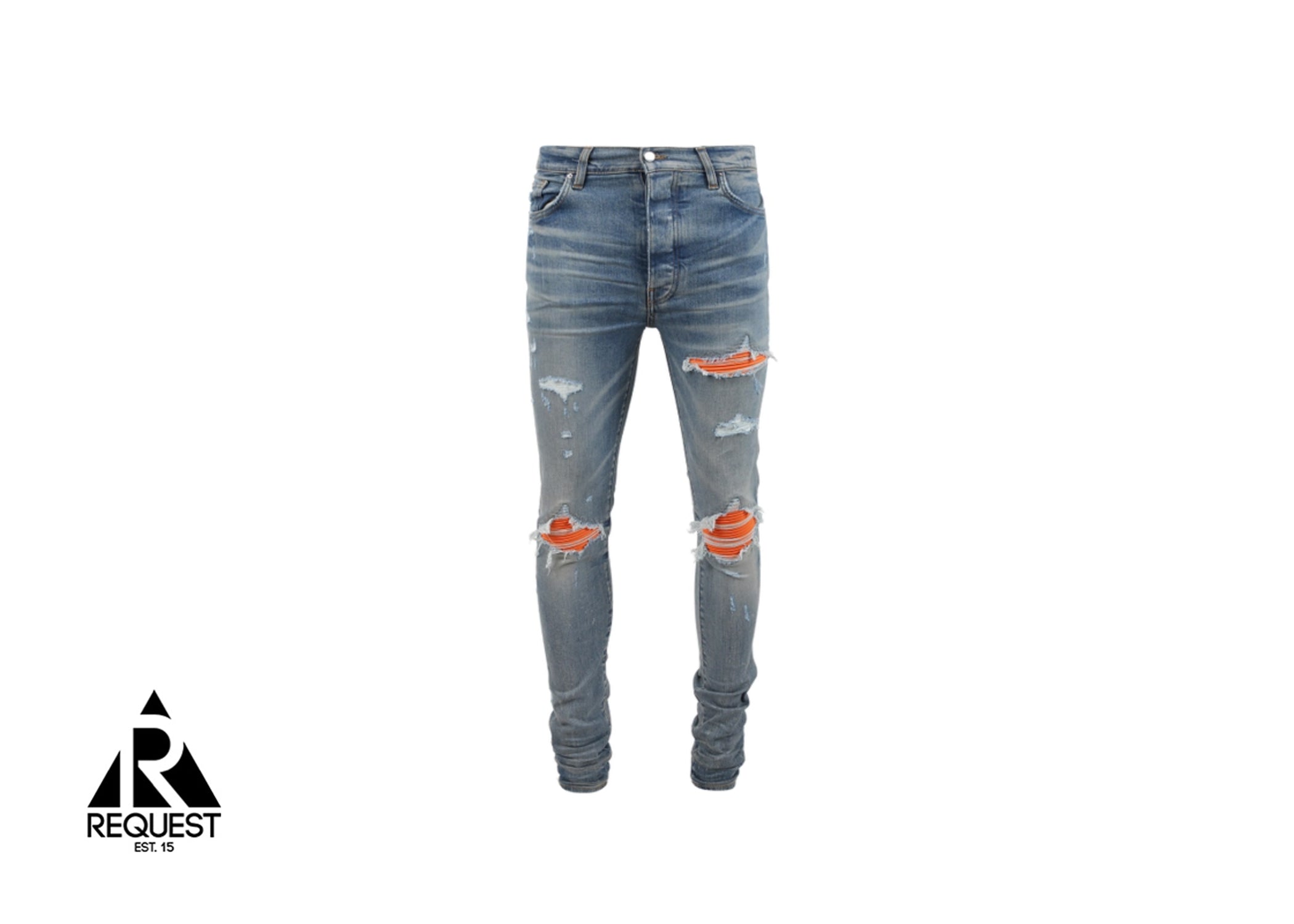 Amiri MX1 Orange Patch Denim "Clay Indigo"