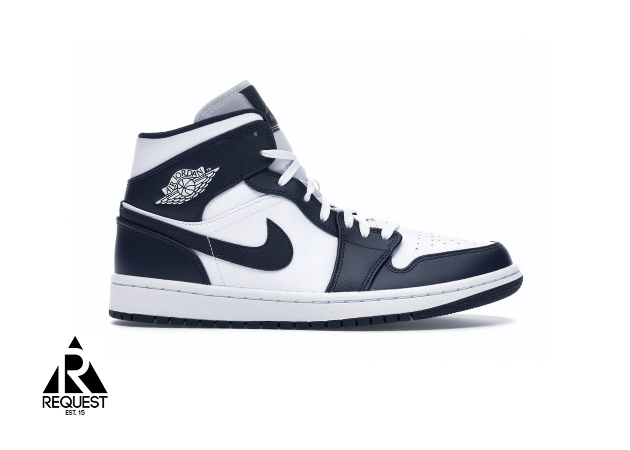 Air Jordan 1 Mid “White Metallic Gold Obsidian”