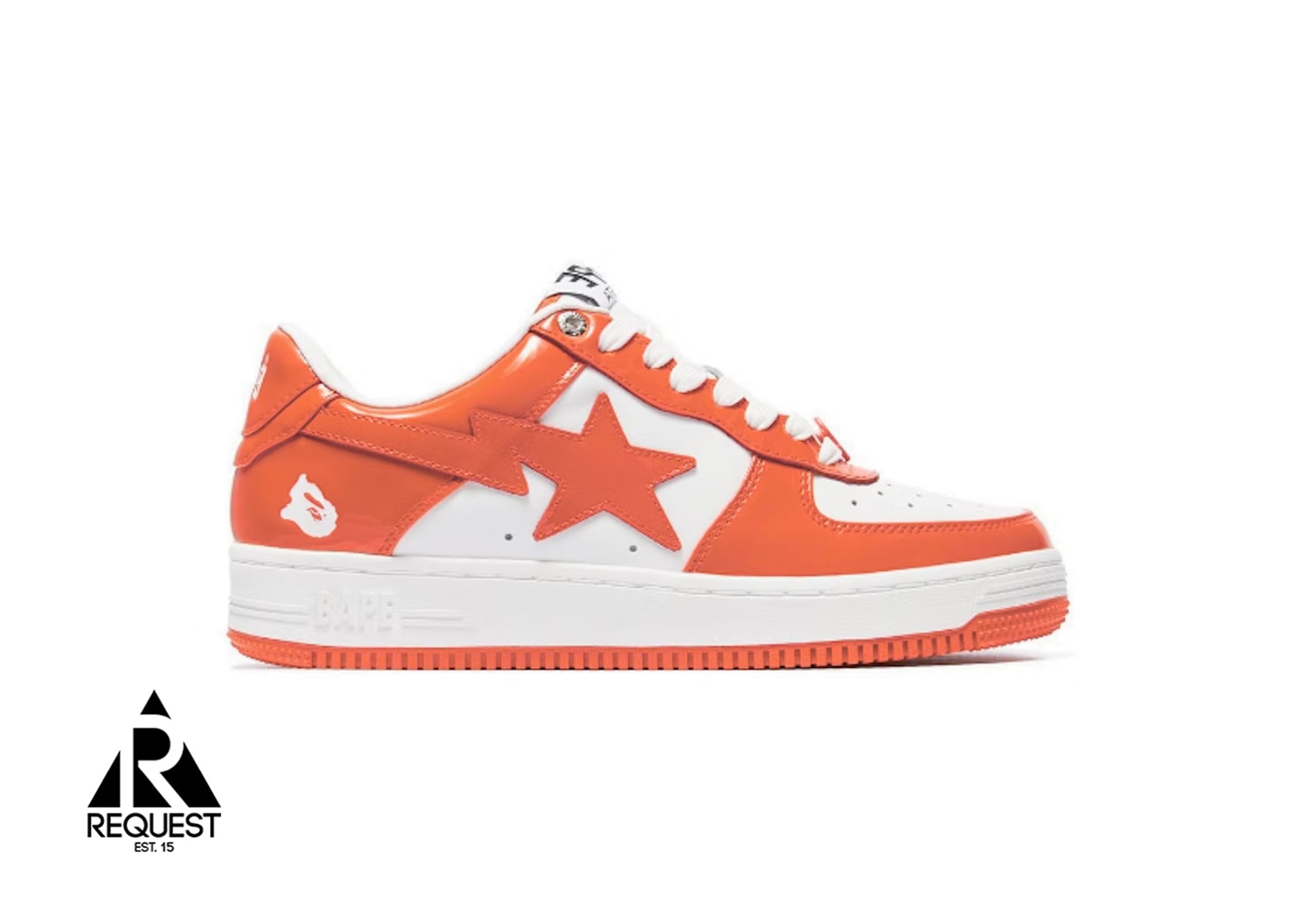 A Bathing Ape Bapesta Low “Patent Leather Orange White”