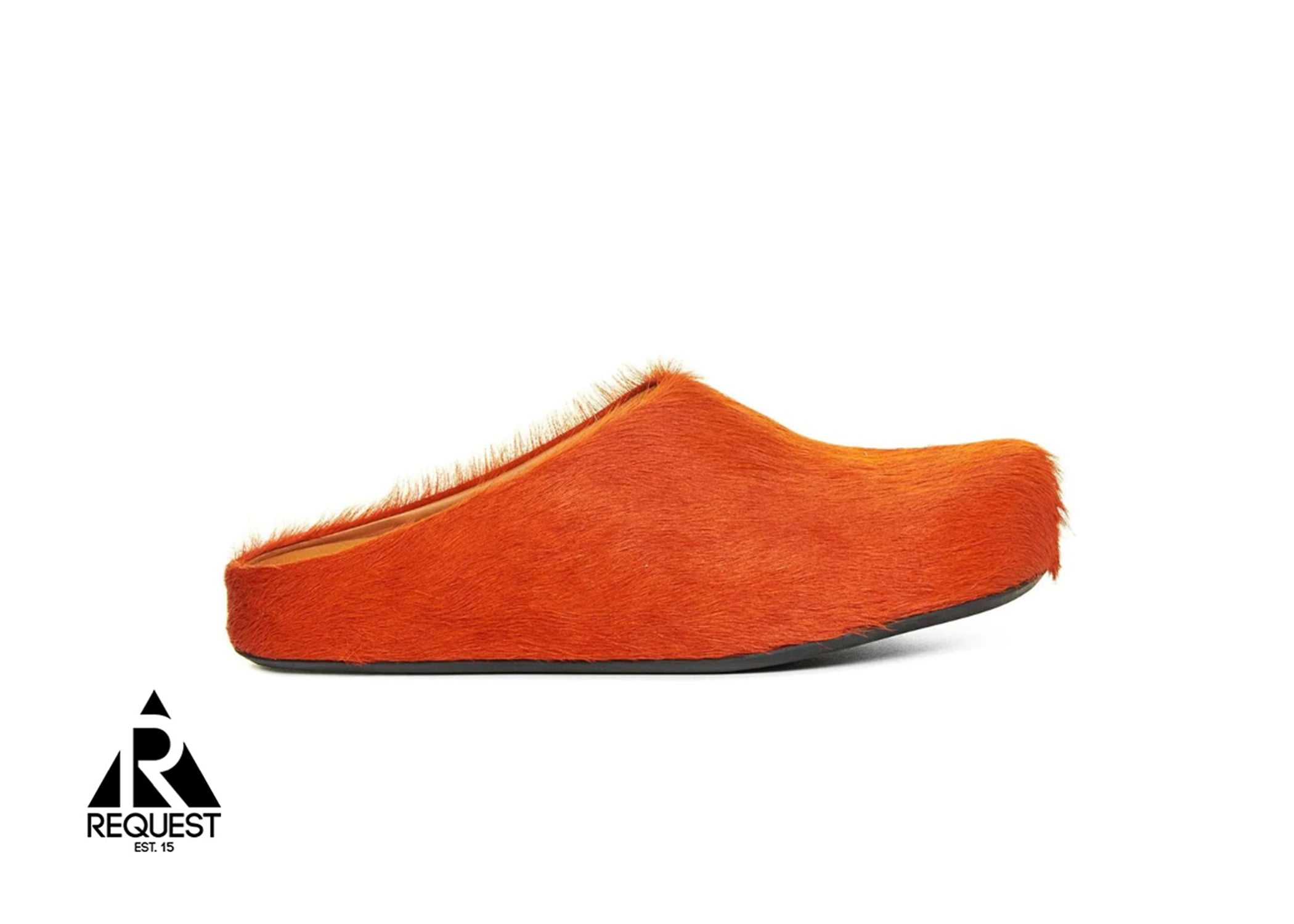 Marni Calf Hair Sabot Slipper "Burnt Orange"