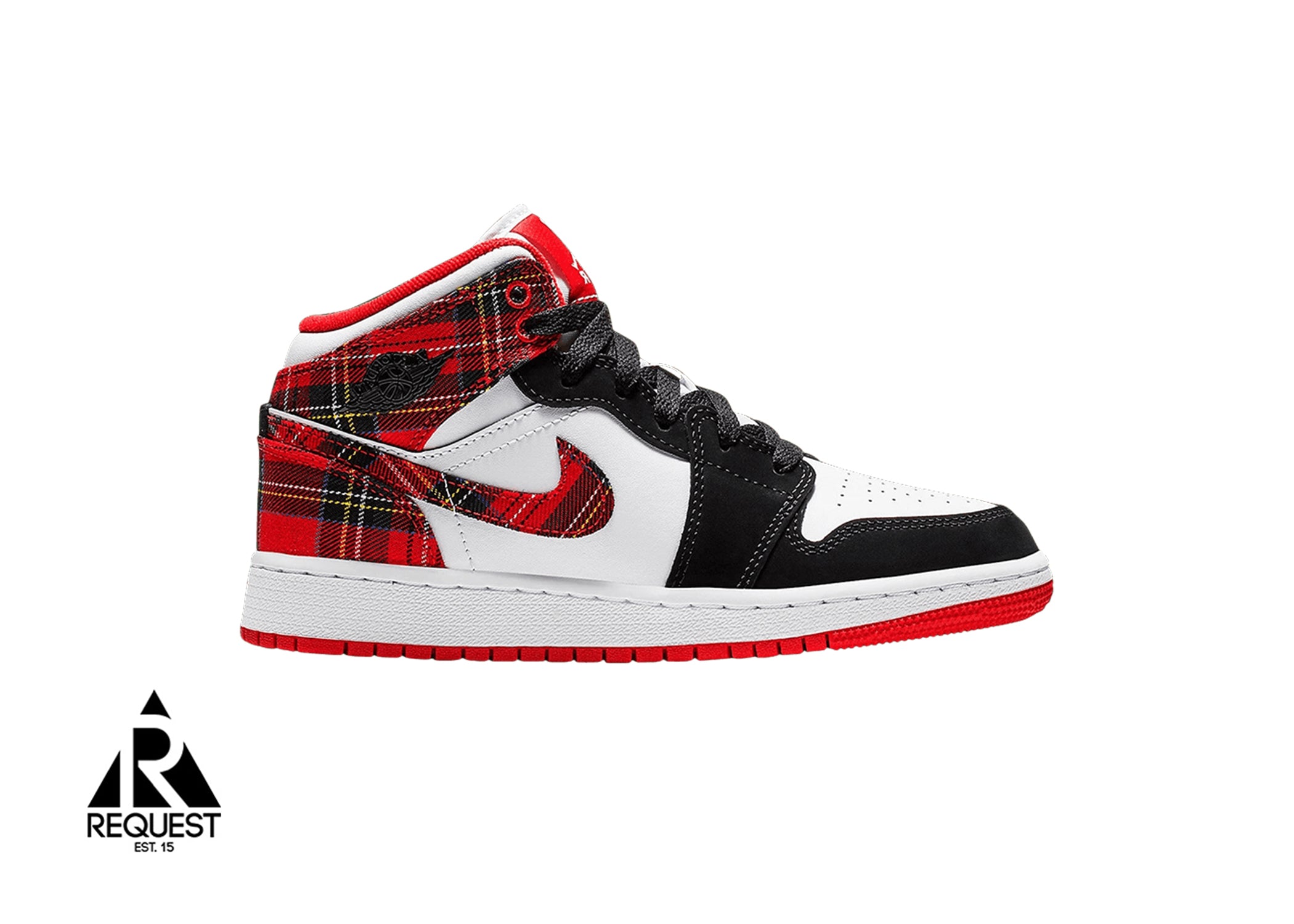 Air Jordan 1 Retro Mid "White Plaid”