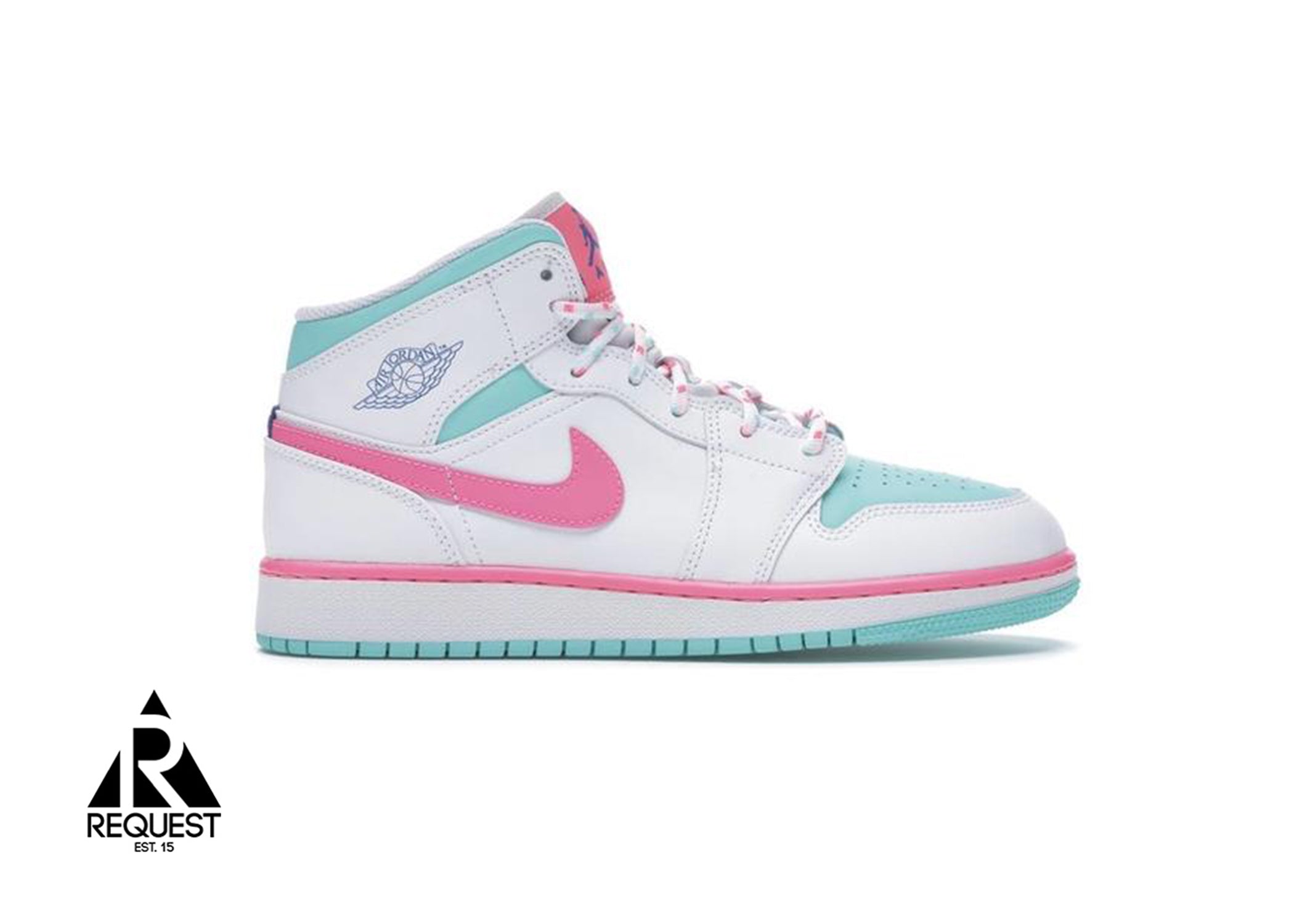 Air Jordan 1 Mid “White Pink Green Soar”